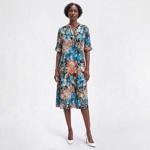 Womens Cocomo Roll Tab Sleeve Floral Gomez Shift Dress